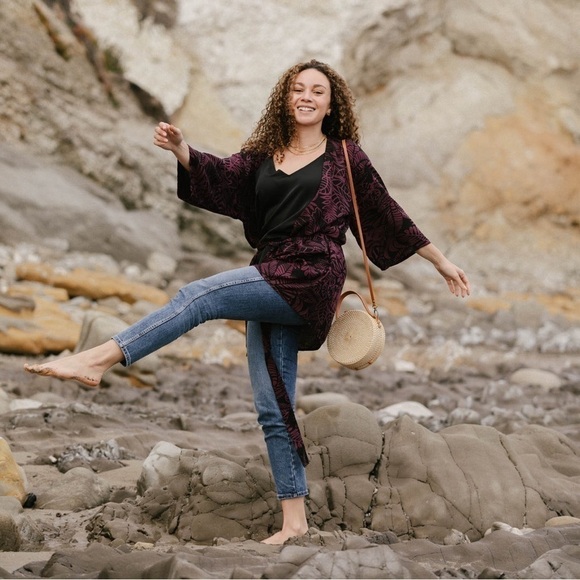 Pokoloko Cover-Up Kimono Mulberry Purple - Picture 2 of 10